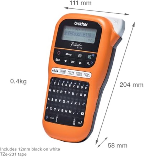 Máy in nhãn Brother PT-E110 cầm tay chuyên dùng cho ngành điện, viễn thông