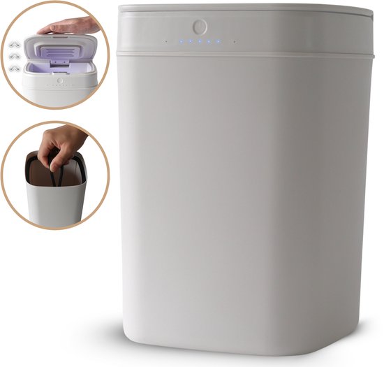 Poubelle à couches Saftiny® – Design beige Elegant – Mince et élégant avec contrôle par capteur
