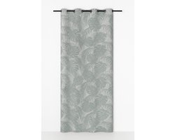 Edera voorhang gordijn Monstera grijs 8 Rings 135 x 260 cm