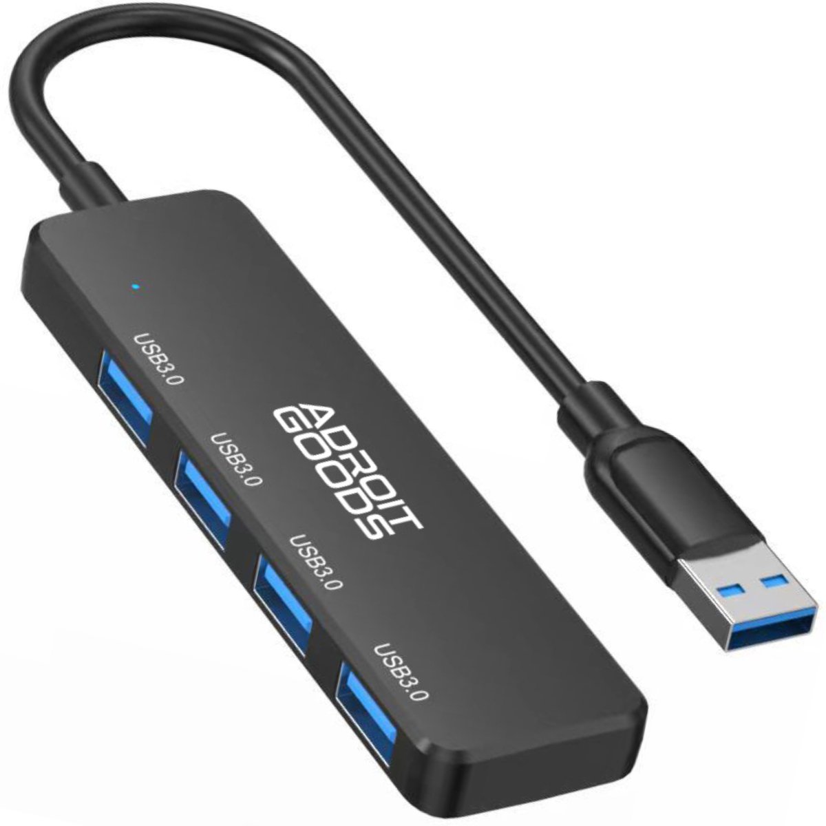 AdroitGoods USB-A 3.0 hub – 4 poorten – 5Gbps – zwart