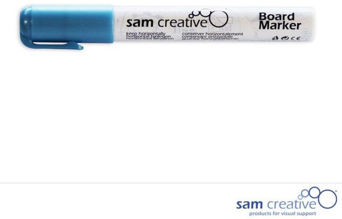 Sam Creative Whiteboard Glassboard Stiften - Metallic - Ronde punt - Blauw - 1 stuks