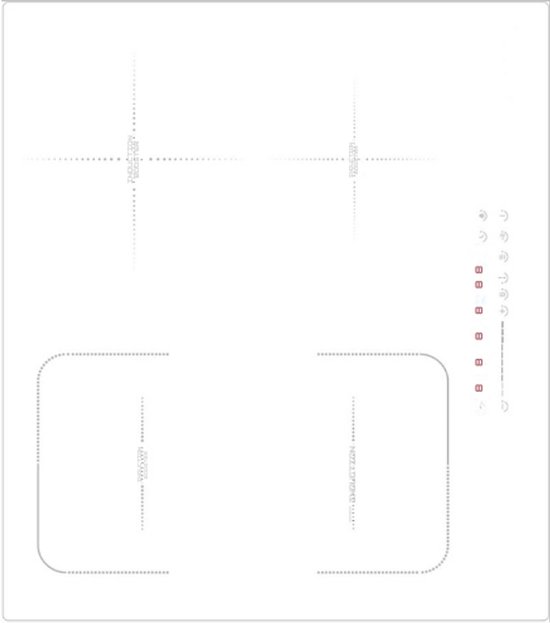 Inductiekookplaat 4 zones wit – 3500W – touch bediening