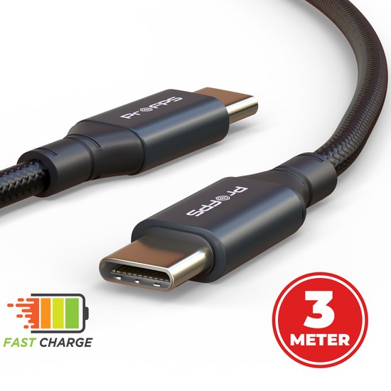 ProFPS USB-C naar USB-C Kabel 3M – Voor PlayStation 5 (PS5) – 240W – 20Gbps