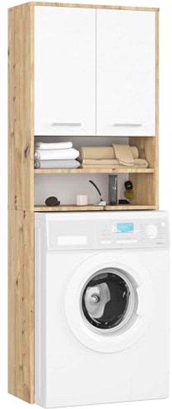 Vicco Badkamerkast Rosario, Wit, 32 x 170 cm met 2 deuren en lade