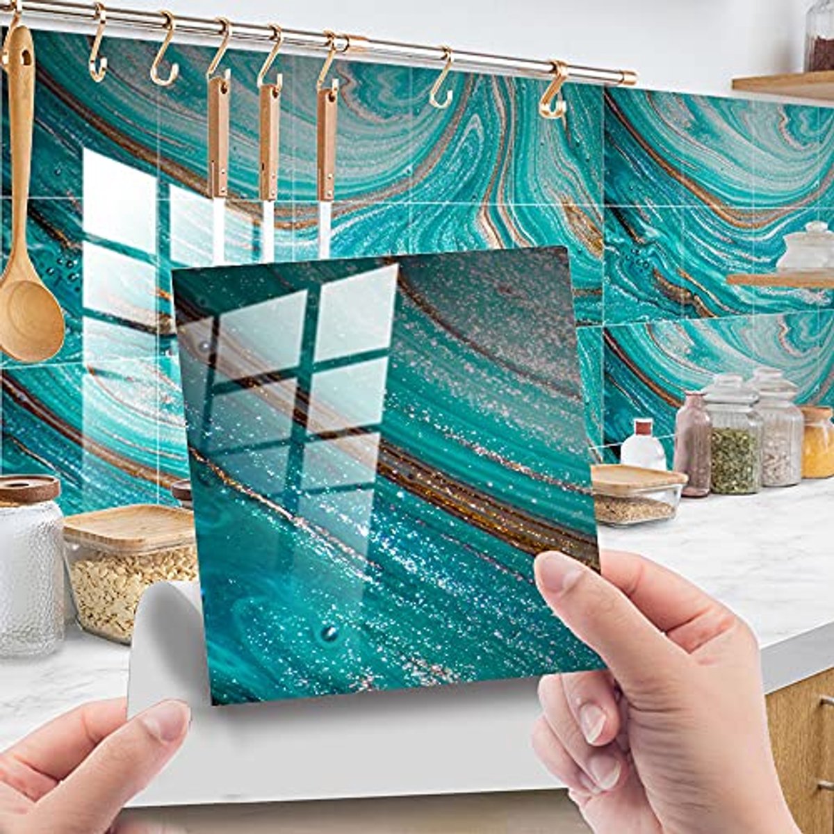 Tegelstickers Marmer Effect 20x20 cm - Zelfklevende Waterdichte Wandtegelstickers voor Keu