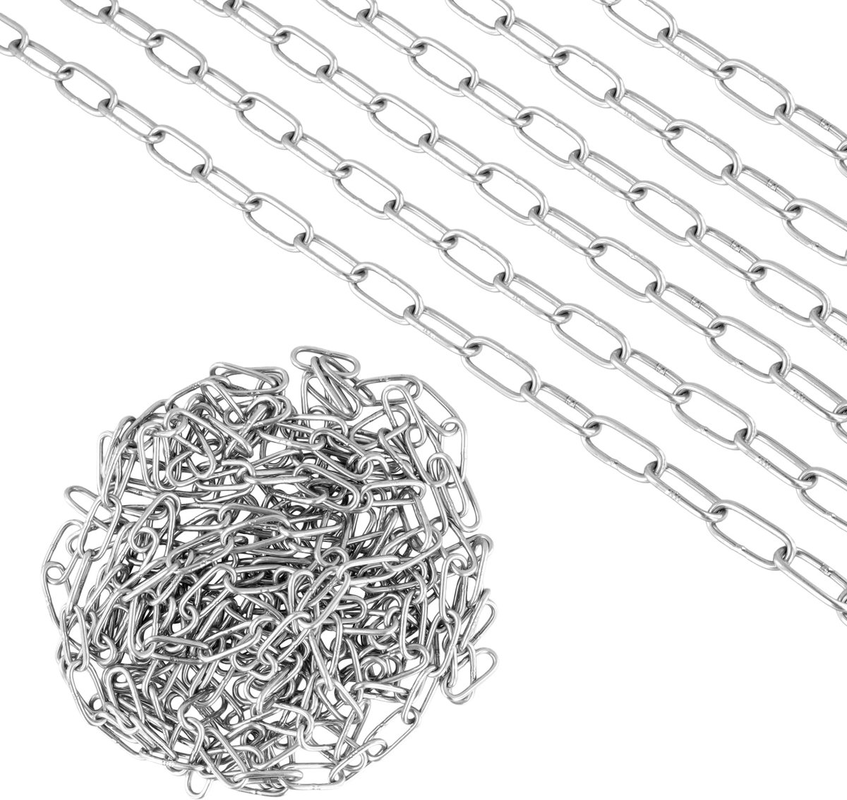 Stainless steel chain, sold by the metre, 10 m, 304 stainless steel chain, 1.2 mm, steel chain, metal chain, stainless steel chain for hanging, link chain, round link chain,