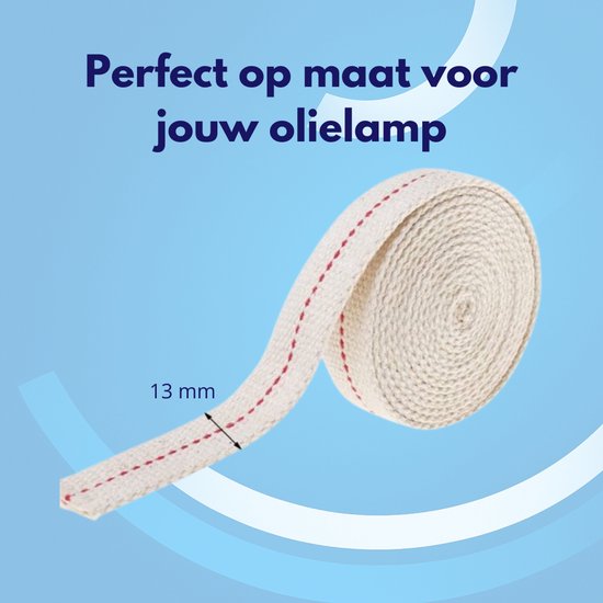 Knaak Olielamp Lont - Plat - 13 mm - Katoen - 1 stuk - Rol van 1 meter van Knaak — afbeelding 3