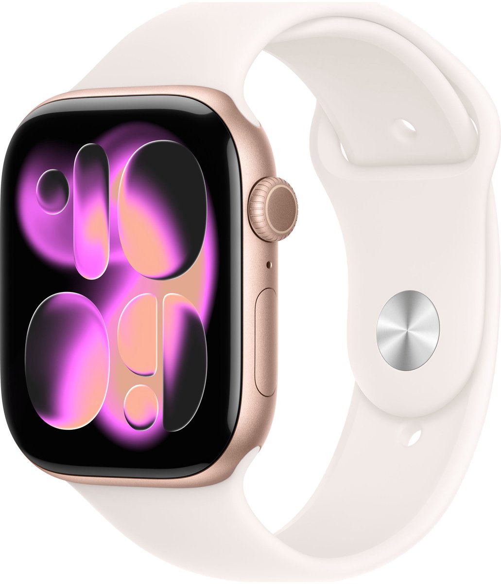 Apple Watch Series 11 GPS - 46mm Aluminium Case - Light Blush Sport Band S/M Smartwatch Rose Gold