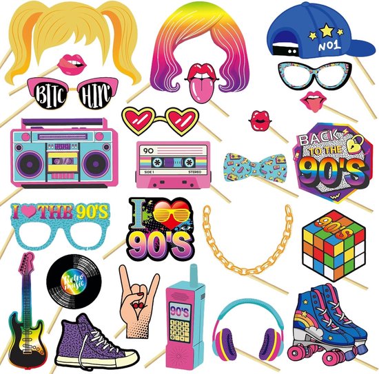 Party Vending Machine Props - 25 Pieces - 90s Foto Booth Props - Carnaval - Bruiloft - Halloween - Kerstfeest - Feestaccessoires - Tafelversiering - Verjaardag - Oudejaarsavond - Foto Box
