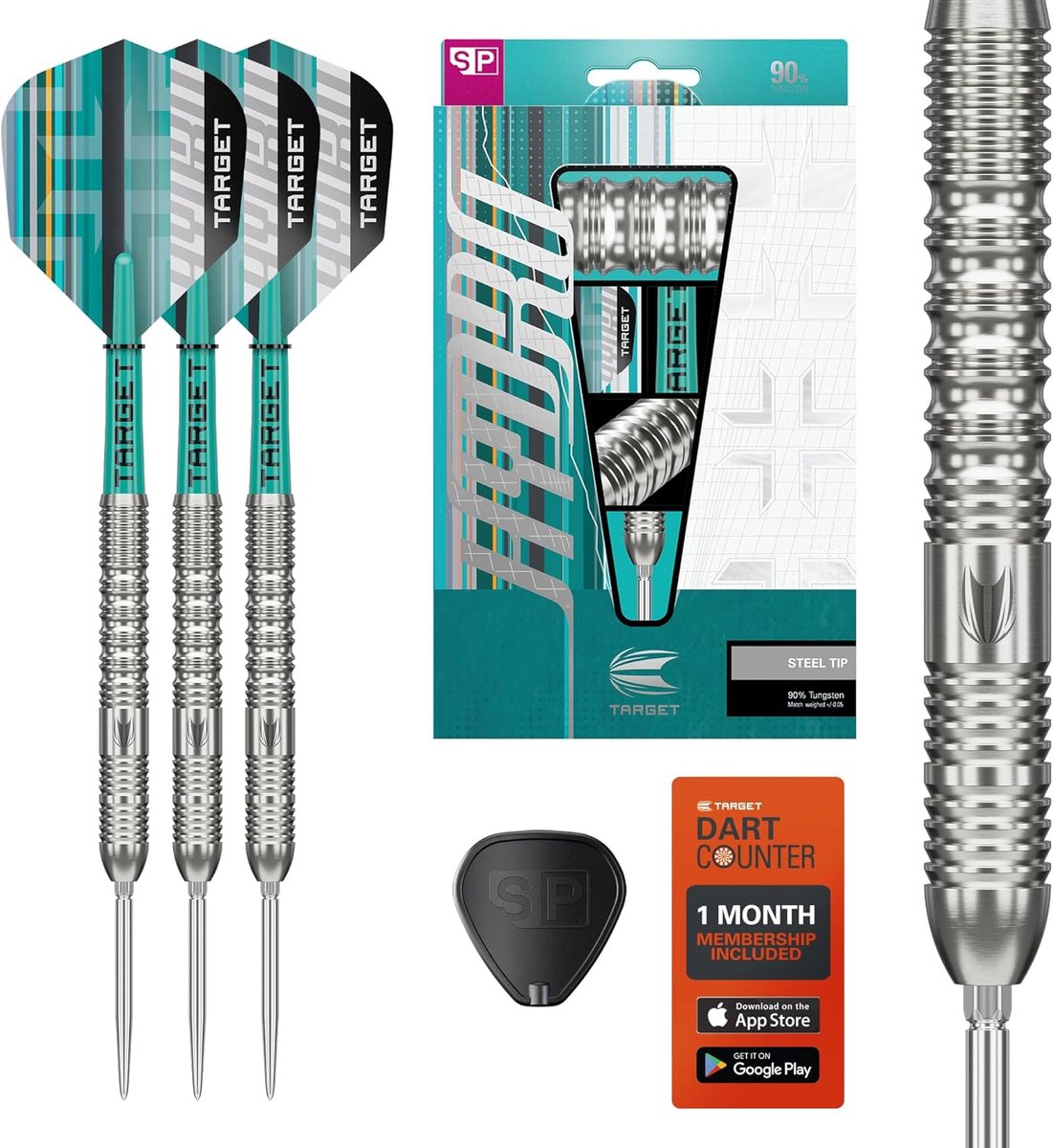 Hydro Steel Tip Dart Set - 90% Tungsten Darts met Swiss Point en Pro Grip