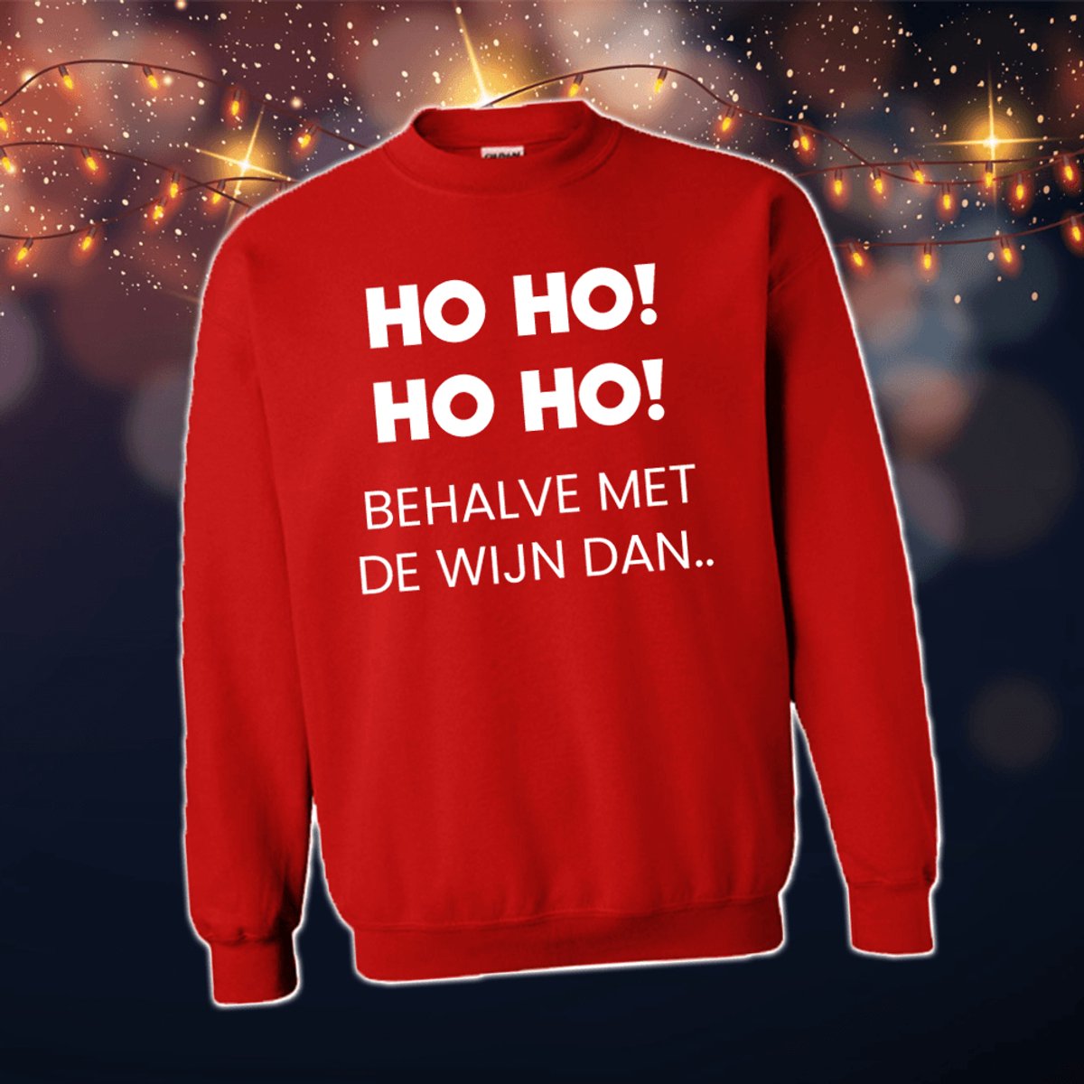 Foute Kersttrui Dames & Heren - Kersttrui met tekst HO HO HO, behalve met wijn | Kersttrui Maat XXL | Kersttrui Dames - Kersttrui Heren - Grappige Kersttrui met tekst | Namengigant | Incl. 2 jaar garantie
