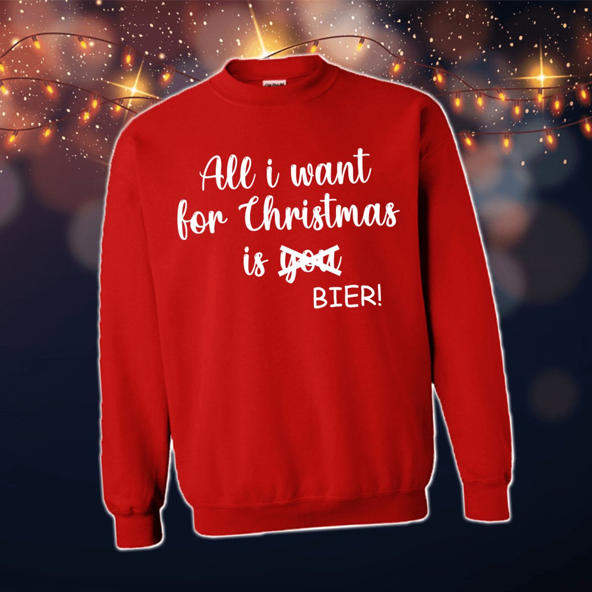 Foute Kersttrui Dames & Heren - Kersttrui met tekst All i want for christmas is you/bier! | Kersttrui Maat XXL | Kersttrui Dames - Kersttrui Heren - Grappige Kersttrui met tekst | Namengigant | Incl. 2 jaar garantie