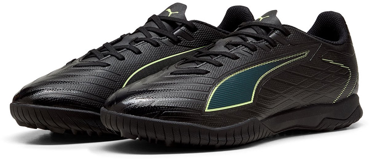 1200x519.jpg Puma Ultra 6 Play Tf voetbalschoenen in zwart, EU 39, met technisch mesh bovenwerk en rubberen buitenzool.