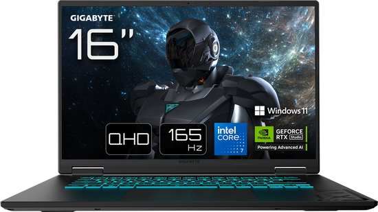 GIGABYTE GAMING A16 PRO DYHG5EECC4SH - Gaming Laptop - 16 inch - RTX 5080 - Core 7 - 32GB/1TB - 165Hz - GIGABYTE - Hoofdafbeelding
