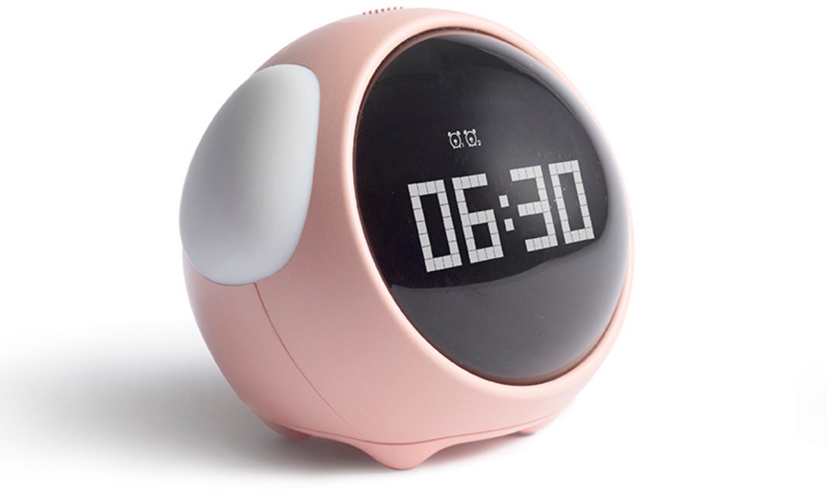 ikello Emojalarm wekker kinderen - licht wekker wake up - met emoties - nacht lamp licht - temperatuur - sound control