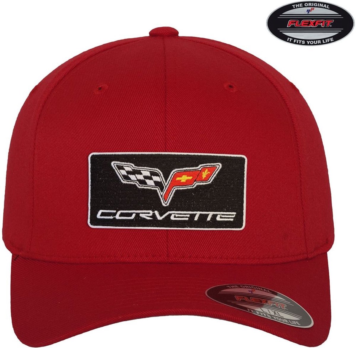 Corvette Cap C6 Patch Flexfit Cap GM-92-CORV9903-CB65 Red-L/XL