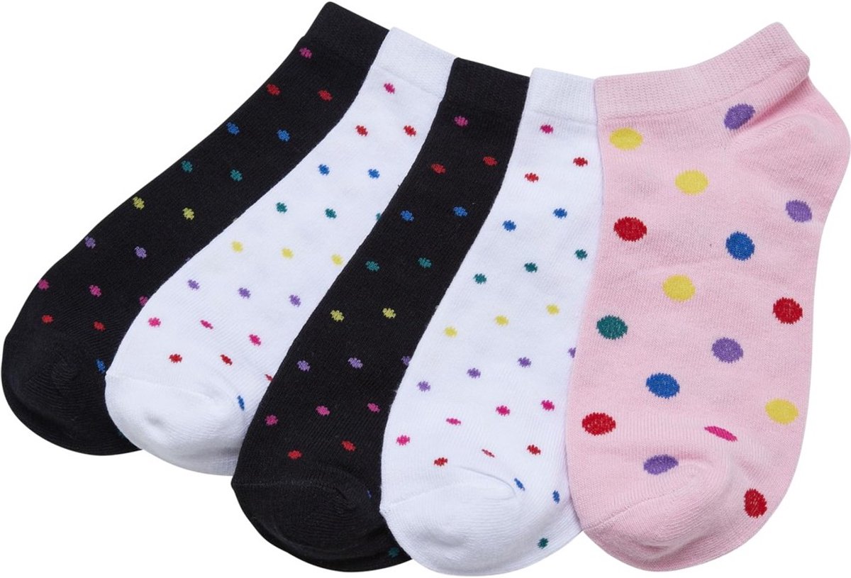 Urban Classics Rainbow Dots 5-Pack Enkelsokken 47/50 Multicolours Multicolor