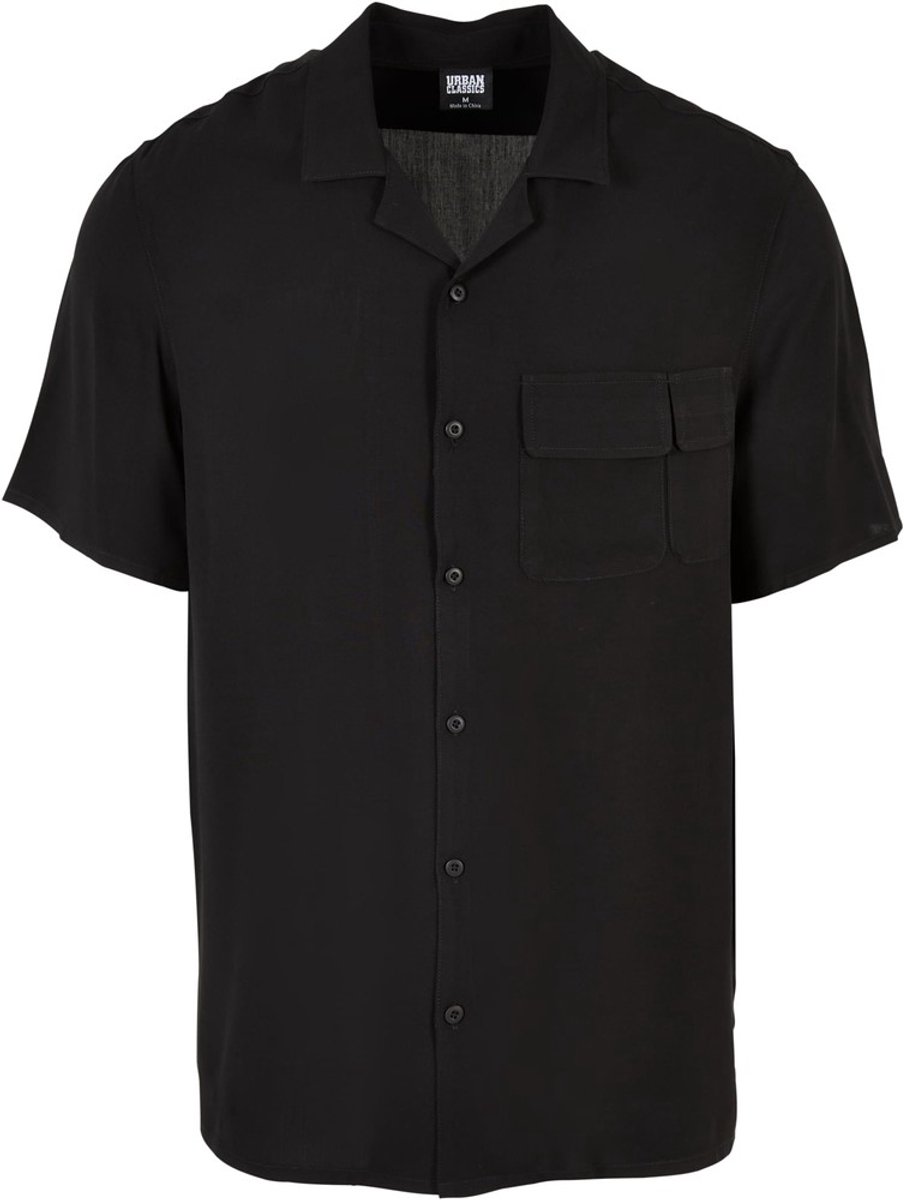 Urban Classics Viscose Camp Overhemd S Zwart
