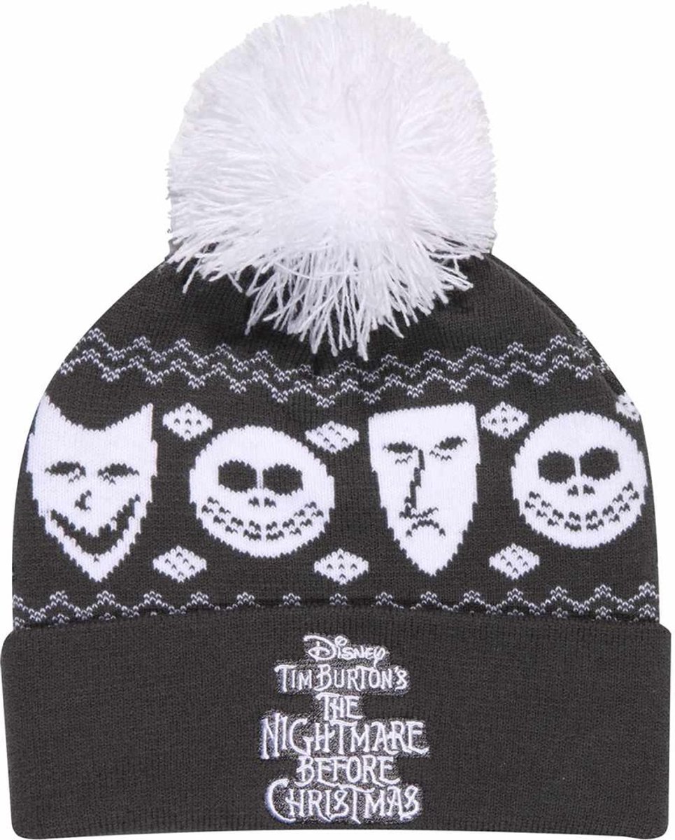 The Nightmare Before Christmas Jack Misfits Unisex Beanie - grijs/wit - Standard