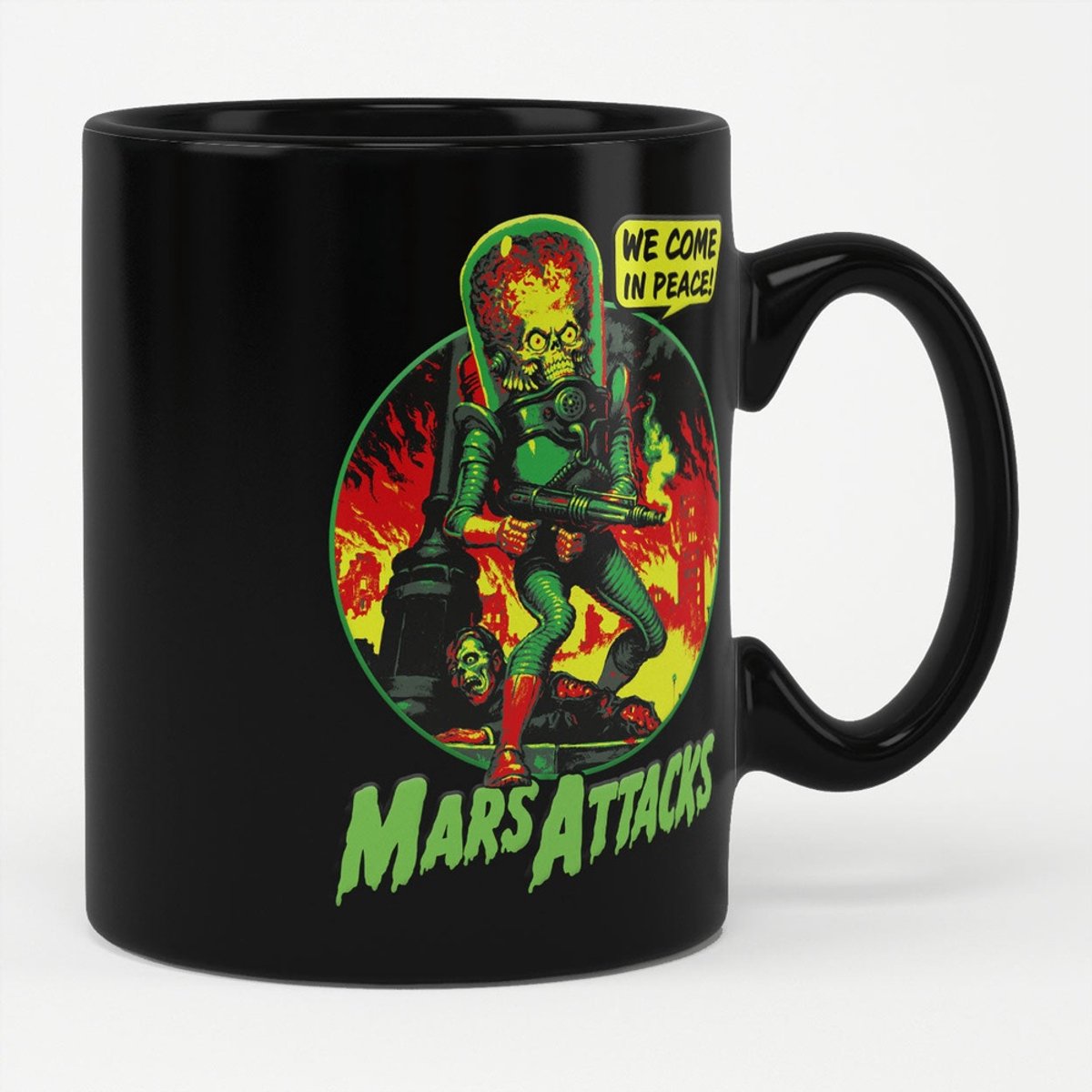 Mars Attacks Tasse/Kaffeebecher We Come In Peace Mug Black