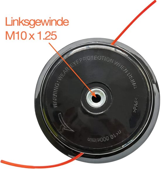 M10x1.25 Draadkoppen Trimmerkop Dubbele draadspoelkop Nylon draadkop voor benzine bosmaaier grasmaaier van Merkloos	 — afbeelding 5