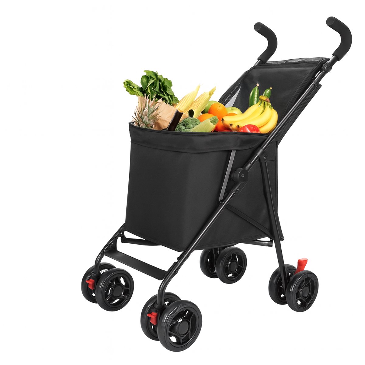 Boodschappenwagen - Opvouwbare Trolley - Lichtgewicht Winkelwagen - Kinderwagen - Boodschappentas - Trolley - Boodschappendkar - Draagbare Boodschappentas - Steekwagen met Wielen - Boodschappentrolley - Huisdierwagen - Picknickwagen