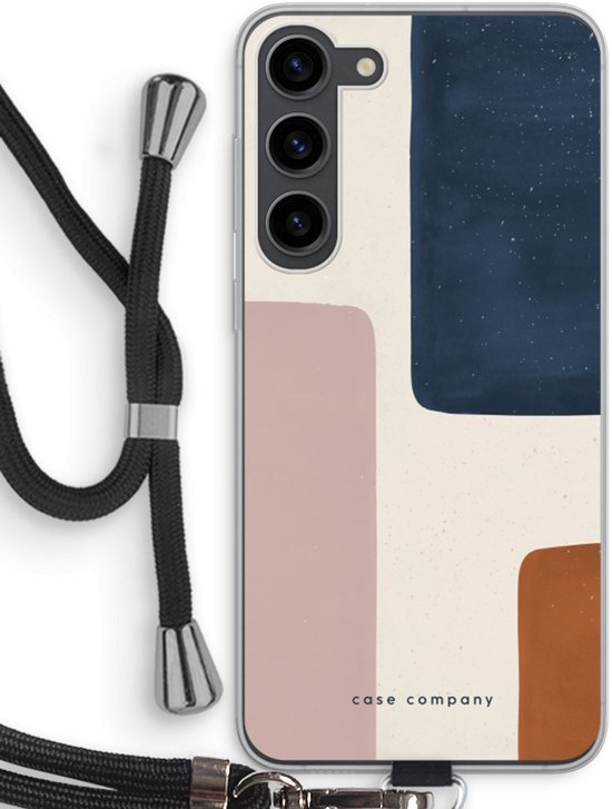 Case Company® - Coque Samsung Galaxy S23 Plus avec cordon - Geo #5 - Coque de téléphone avec cordon Zwart - Protection sur tous les côtés et sur le bord de l'écran