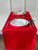 Tavas Tafelloper - 40 x 140 cm - Rood - Tafeldecoratie - Tafelkleed - Tafellaken - Katoen