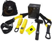 W&Z® Suspension trainer Pro - Thuis sporten - Complete suspension Training set - Resistance training- Zwart/Geel