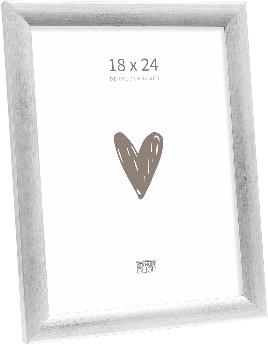 Deknudt Frames fotolijst S54SD3 - brushed zilverkleur - hout - 18x24cm