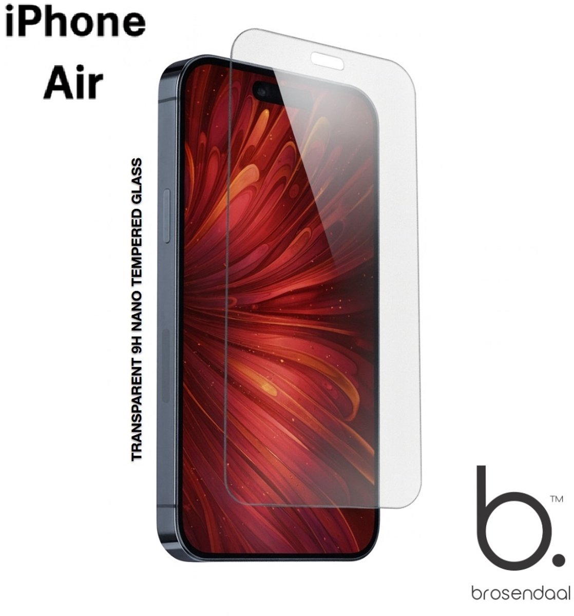 Brosendaal Screenprotector geschikt voor iPhone Air - 9H Nano Coating - Ultradun - Maximaal Kras- en Valbestendig