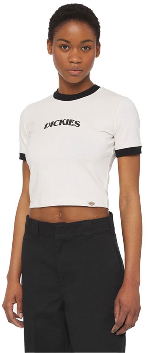 Dickies Herndon Ringer Korte Mouw Top 2XS Vrouw Grijs