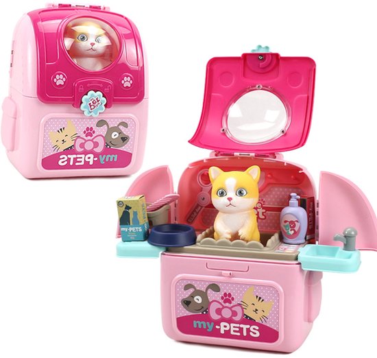 JeiibrZui Sac de jeu spatial pour animaux de compagnie - Sac de jeu spatial pour chat rose - Transformable en 2 en 1 + Ceintures réglables - 1 - Pour les Enfants de 6 à 8 ans Rose
