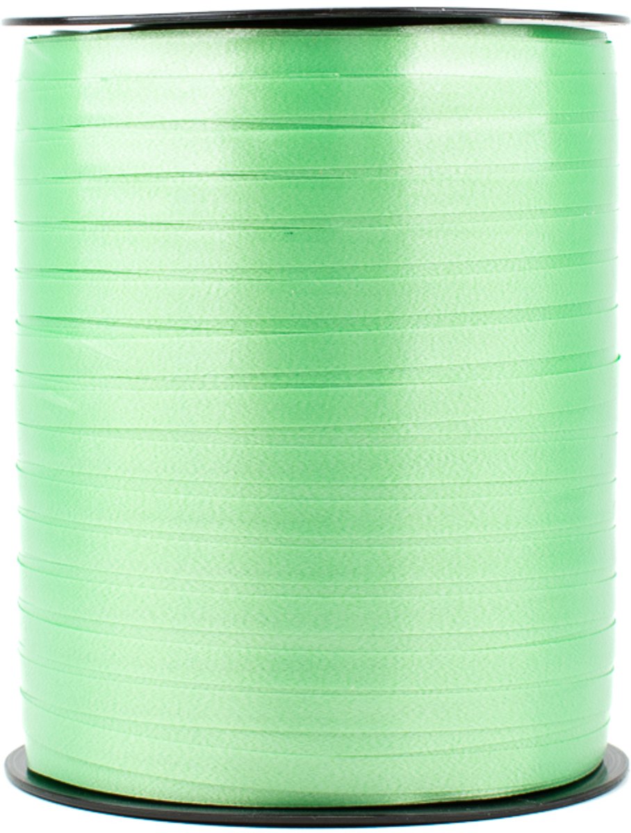Krullint groen/felgroen - 5 mm breed - 500 meter lang - Cadeaulint op rol