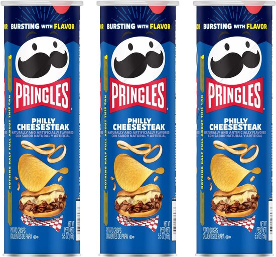 Pringles Philly Cheesesteak - 3 x 158g - USA - Voordeel verpakking - Pringles