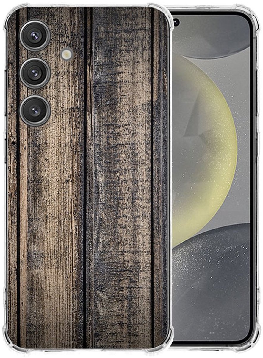 Samsung Galaxy S25 Plus Hoesje - Steigerhout TPU Antishock