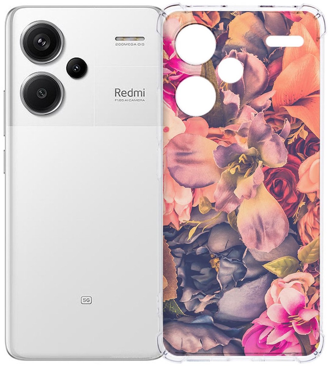 Xiaomi Redmi 13 Pro Plus Hoesje - Bosje Bloemen TPU Antishock