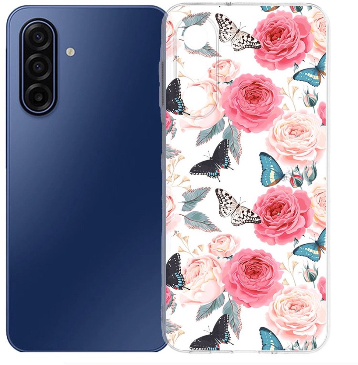 TPU Hoesje Samsung Galaxy A17 - Butterfly Roses Backcover