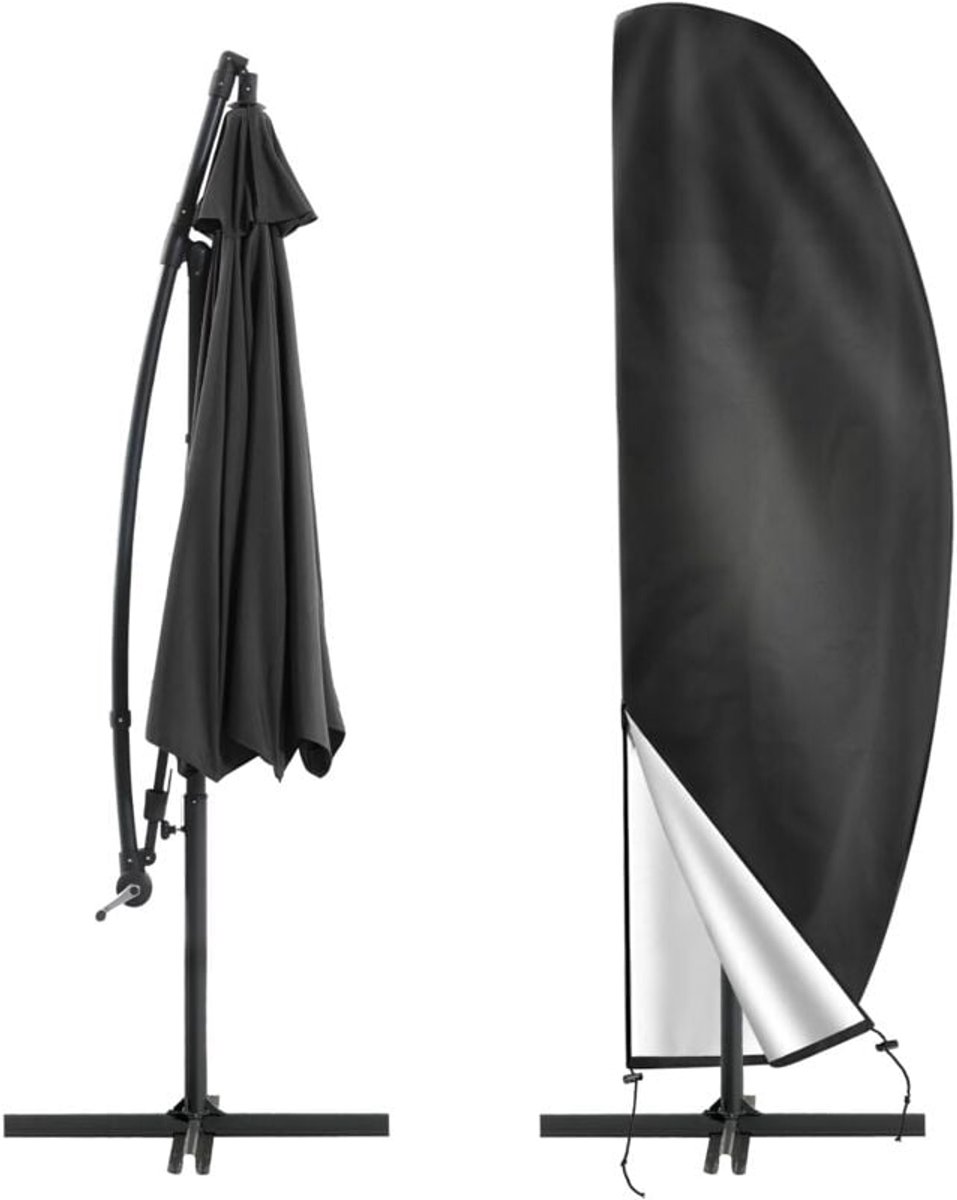 Parasolhoes - waterdicht Winddicht Anti-UV Heavy Duty Rip Proof 210D Oxford-stof Extra grote beschermhoes voor parasols met ritssluiting(265x40/70/50cm)