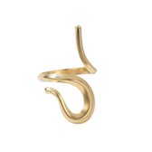 Open abstracte ring - Statement sieraad - Minimalistisch - The Jewellery Salon - Grote ring - Stainless Steel goudkleurig