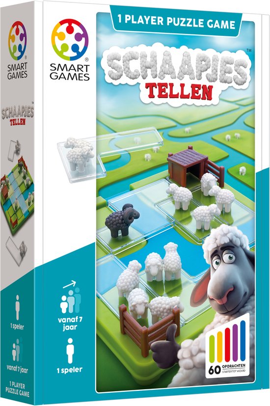 SmartGames - Schaapjes Tellen (zonder in slaap te vallen) - breinbreker - 60 opdrachten - NIEUW 2025