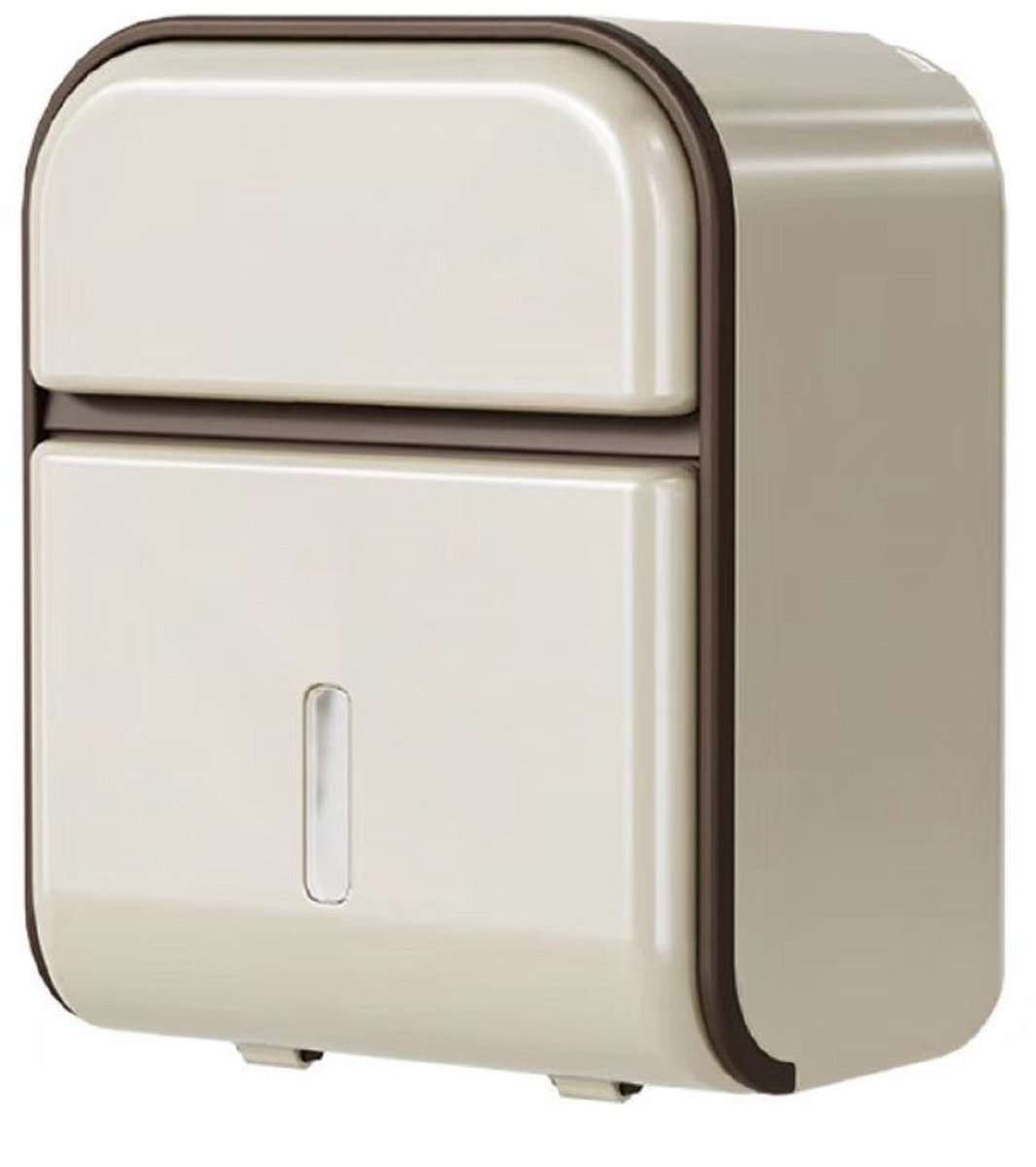 CHIWIN WC Rolhouder met Lade - Toiletrolhouder zonder boren - 3-in-1 Tissue Box - Zelfklevend Toiletpapierhouder - Waterdicht en Stofvrij - voor badkamer en keuken - Roomwit