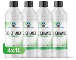 Bio-Ethanol 99% - Doos, 4 x 1 liter - Bio brandstof