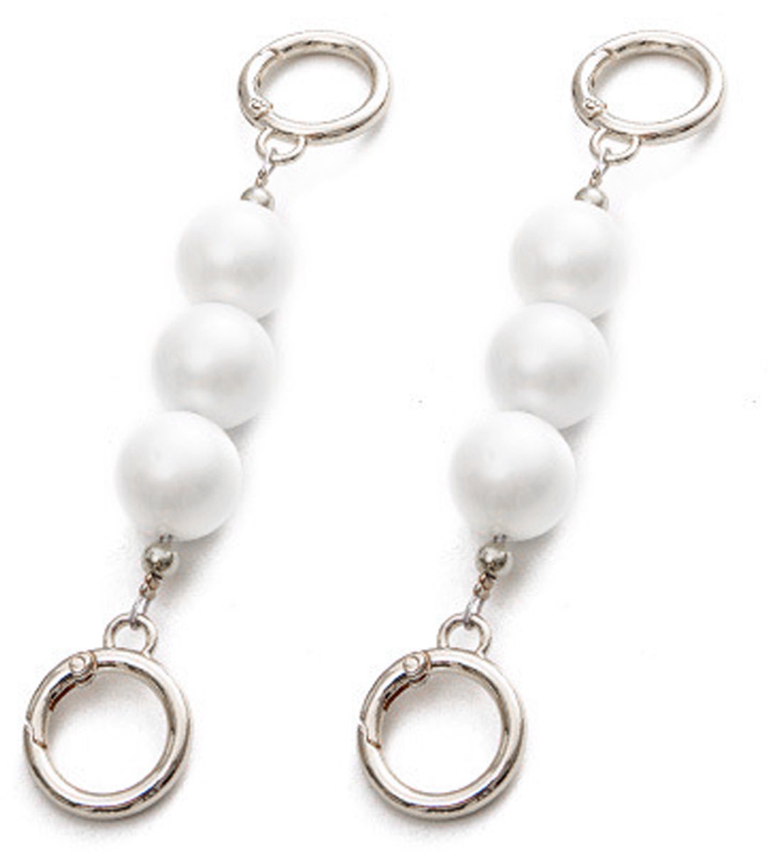 QTTVBTNA 2-delige tas verlengketting voor dames - decoratieve bal verlenging voor handtas - DIY vervangbare accessoires - Zilver