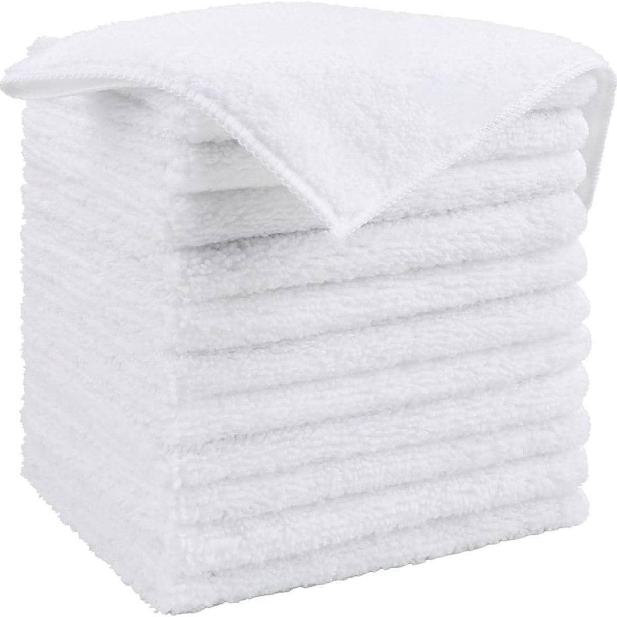 Vitdipy - 12 stuks - Microvezeldoekjes - 30x30cm - Pluisvrij - Krasvrij - Zeer absorberend - Herbruikbare - Wit