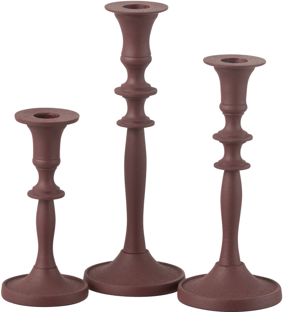 J-Line kaarshouder Klassiek - aluminium - kastanjebruin - 3 stuks Rood
