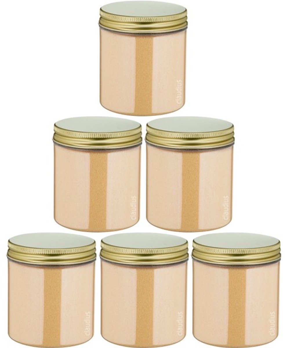 Scrubzout Sweet Orange & Cedarwood - 300 gram - Pot met gouden deksel - set van 6 stuks - Hydraterende Lichaamsscrub
