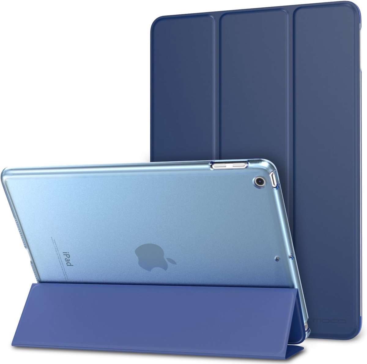 Case Fit 2018/2017 iPad 9.7 - slanke lichtgewicht Smart Shell Stand Cover met doorschijnende Frosted Back Protector - Auto Wake/Sleep functie - Navy BLAUW
