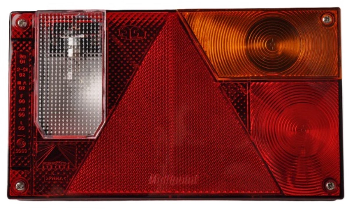 achterlicht multipoint 1 135x240mm 12 volt - rechts - achterlamp - achterlicht - aanhanger achterlamp - verlichting