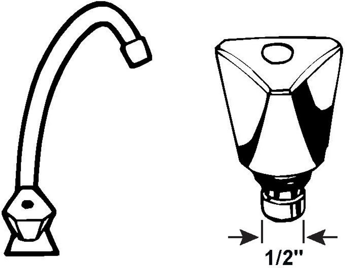 Ventiel bovendeel met kapgreep 3/8 inch - Geschikt voor kranen